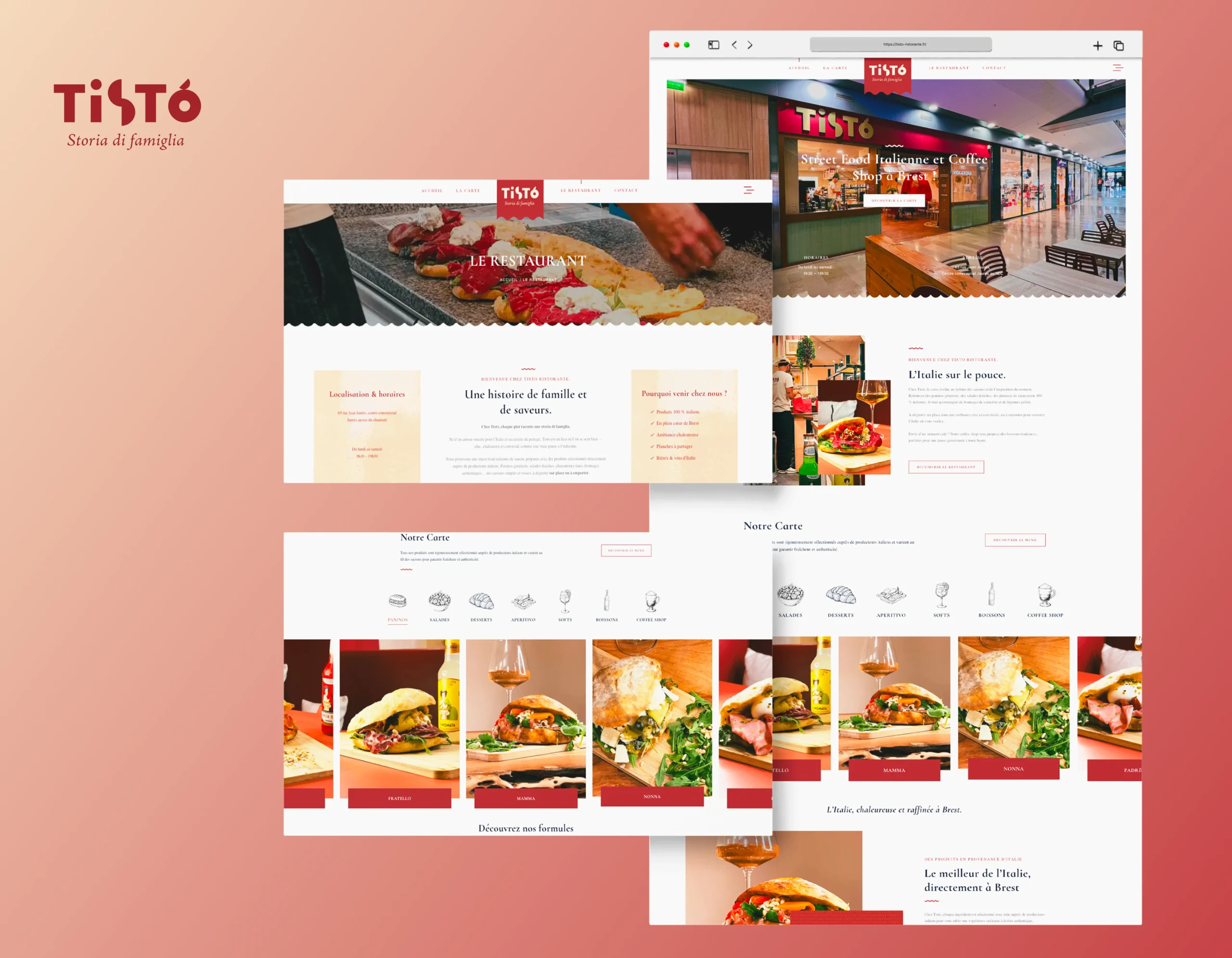 Le mockup du site internet de Tisto
