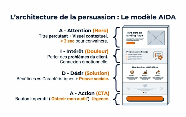 Modèle AIDA Landing page