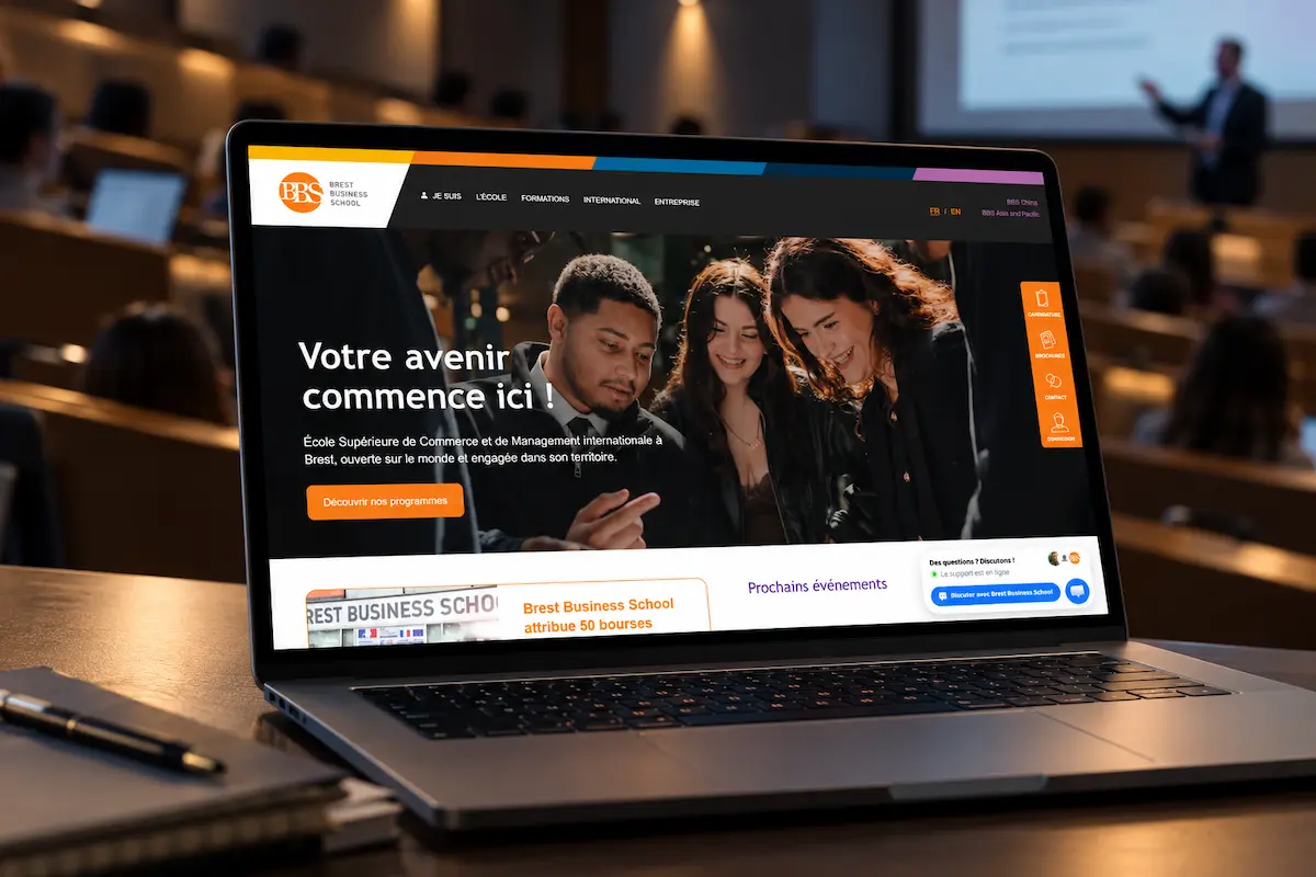 Nouveau site internet de Brest Business School, école de commerce à Brest