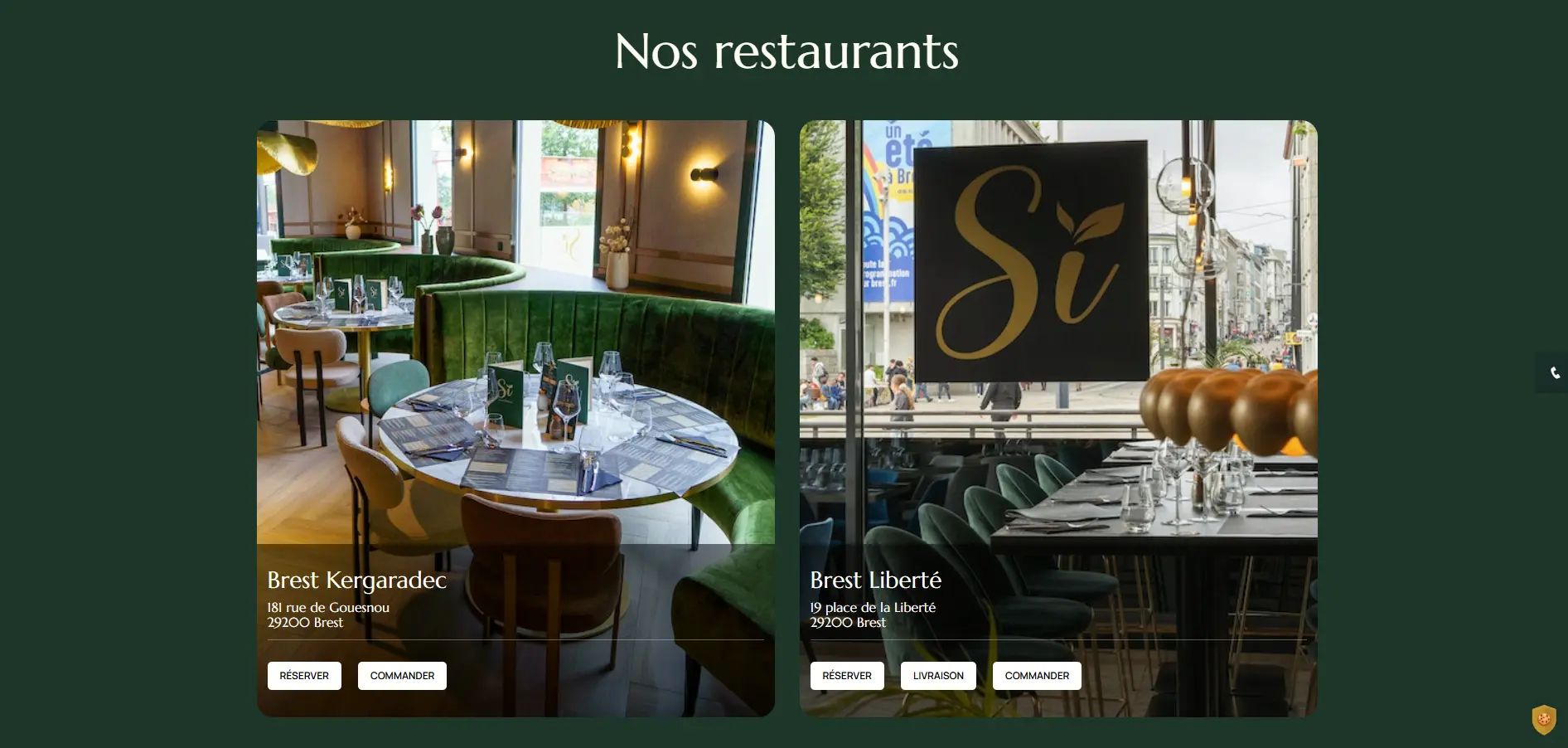 Deux restaurants, un seul site de la Glacerie SÌ Ristorante