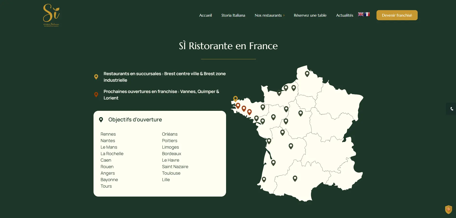 Page franchise de SÌ Ristorante