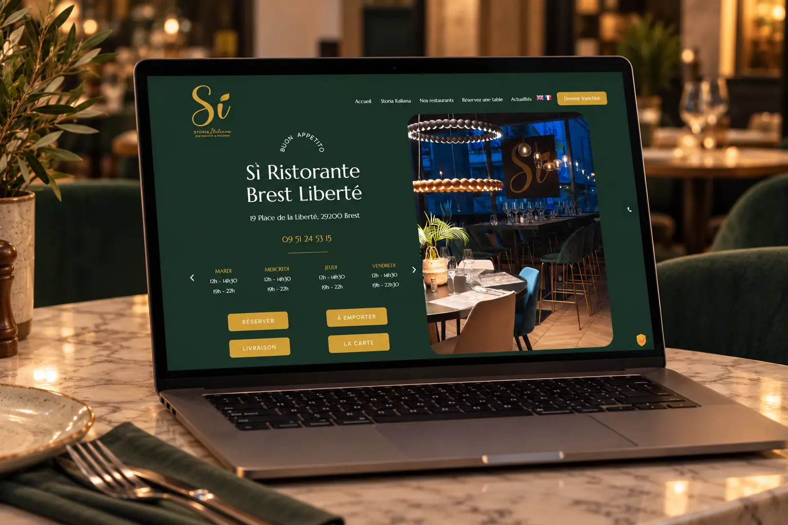 Refonte du site internet de SÌ Ristorante à Brest